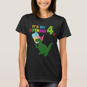 T-shirt Enfants C'est mon 4e anniversaire Joyeux Dinosaure