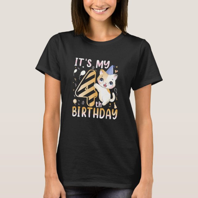 T-shirt Enfants C'est mon 4e anniversaire pour les 4 ans m (Devant)
