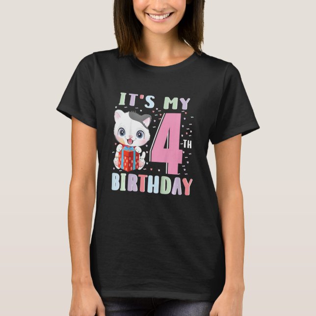 T-shirt Enfants C'est mon 4e anniversaire pour les 4 ans m (Devant)