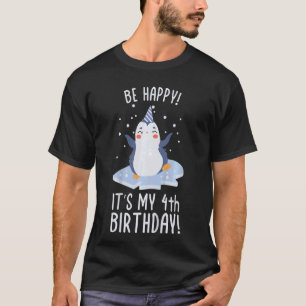 T-shirt Enfants C'est mon 4ème Anniversaire Penguin 4 ans 