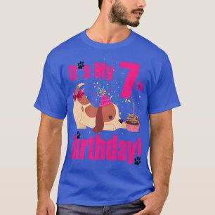 T-shirt Enfants c'est mon 7e anniversaire chien chiot aman