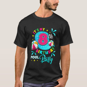 T-shirt Enfants C'est mon 8e anniversaire Pool Party 8 ans