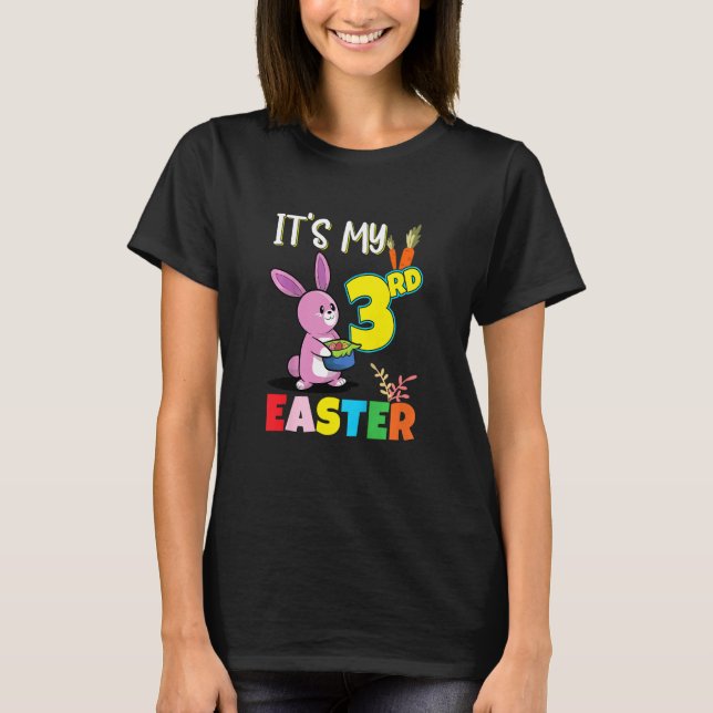 T-shirt Enfants Chasse aux oeufs de Pâques 3e anniversaire (Devant)