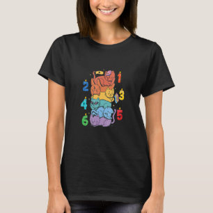 T-shirt Enfants Chat Coloré Anniversaire Pour Enfants