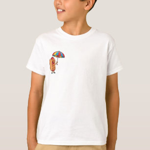 T-shirt Enfants Chien Chaud Parapluie Heureux