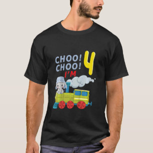 T-shirt Enfants Choo Choo 4e anniversaire Train Party Boy