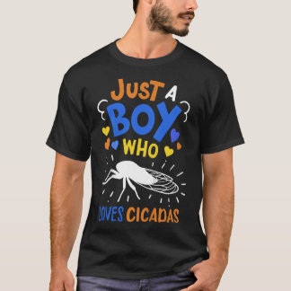 T-shirt Enfants Cicada Insect Just a Boy Who Loy Cicadas