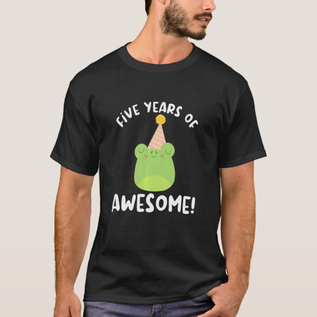 T-shirt Enfants Cinq Ans De Grenouille Magnifique Cinquièm (Devant)