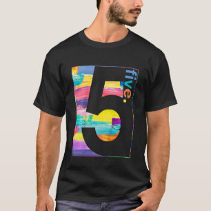 T-shirt Enfants colorés Numéro 5 Cinq 5e anniversaire Garç
