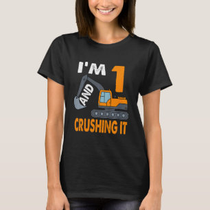 T-shirt Enfants Construction Camion 1er anniversaire garço