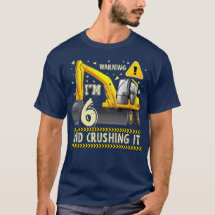 T-shirt Enfants Construction Camion 6e anniversaire 6 ans