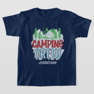 T-shirt Enfants cool équipe de camping ajouter nom unisex