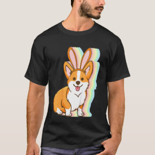 T-shirt Enfants Corgi Oreilles de Lapin Jour de Pâques Chi