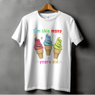 T-shirt Enfants Crème de glace Anniversaire Trois 3 ans