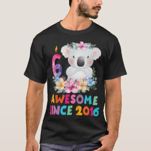 T-shirt Enfants Cute Koala Ours 6 Ans Anniversaire Tenue P