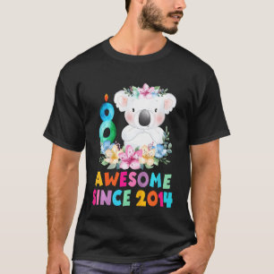 T-shirt Enfants Cute Koala Porte 8 Ans Anniversaire Vêteme