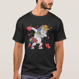 T-shirt Enfants Dabbing Unicorn Valentines Jour Cute V Jou