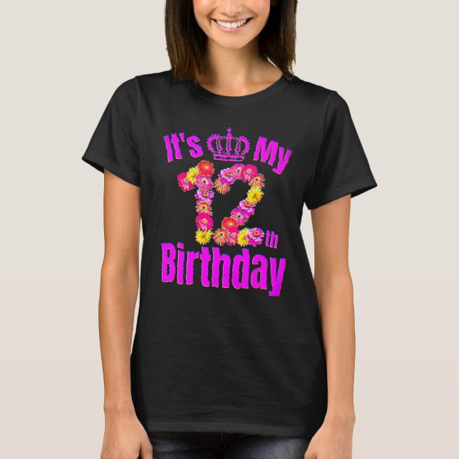 T-shirt Enfants de 12 ans C'est mon 12e anniversaire fleur (Devant)