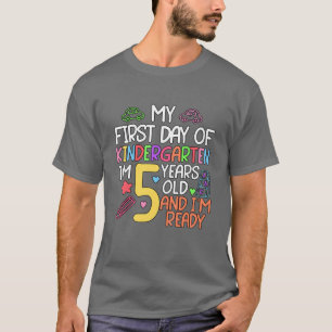 T-shirt Enfants De 5 Ans Étudiant De Retour À L'École Prem