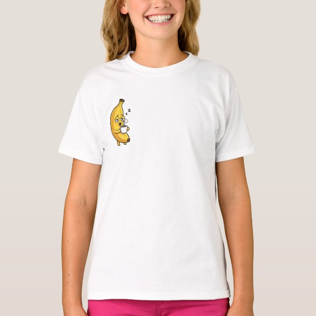 T-shirt Enfants de banane endormie buvant du café du matin (Devant)