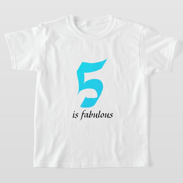 T-shirt Enfants de cinq ans Garçons d'âge 5 ans Turquoise  (Poser)