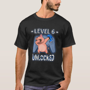 T-shirt Enfants de niveau 6 déverrouillés Jeu de cochon de