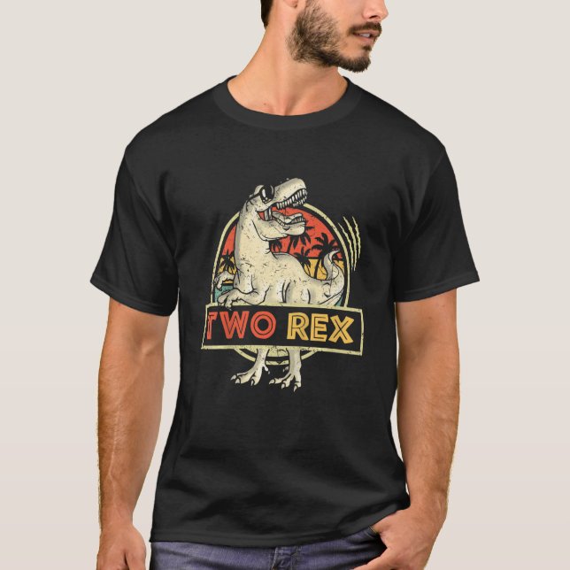 T-shirt Enfants Deux Rex 2ème Anniversaire Deuxième Dinosa (Devant)