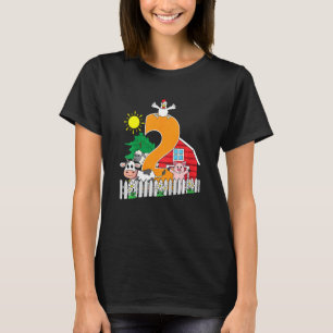 T-shirt Enfants Deuxième Anniversaire Ferme Animal Vache C