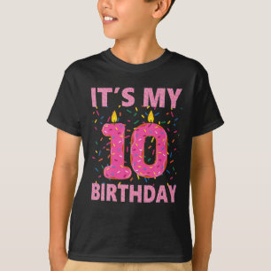 T-shirt Enfants Donut sucré C'est mon 10e anniversaire 10 