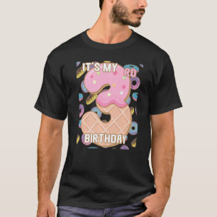 T-shirt Enfants Donut sucré C'est mon 3e anniversaire 3 an