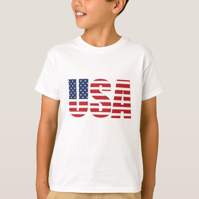 T-shirt Enfants Drapeau USA (Devant)