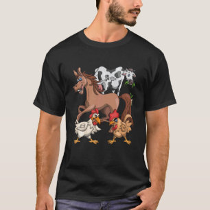 T-shirt Enfants drôles agriculteur cheval vache poulet fer