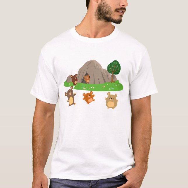 T-shirt Enfants en caverne avec de mignons ours de (Devant)