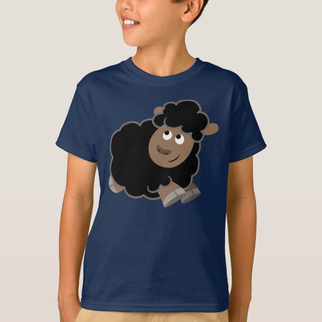 T-shirt Enfants en mouton de caricature malicieuse (Devant)