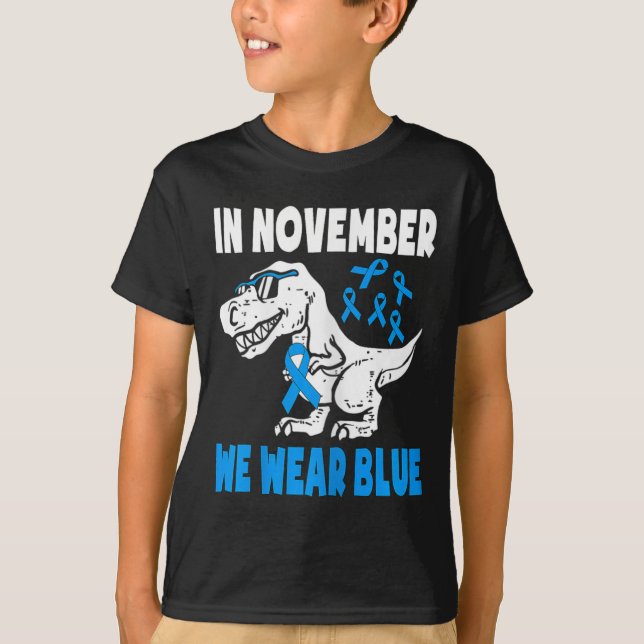 T-shirt Enfants En Novembre Nous Portons Blue Diabetes Sen (Devant)