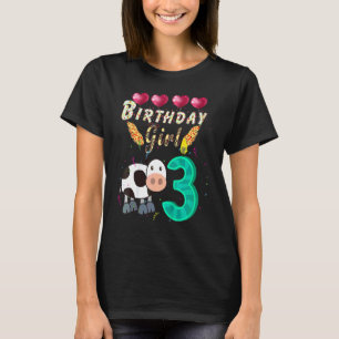 T-shirt Enfants Enfants 3 Ans Vache Anniversaire Fille Jol