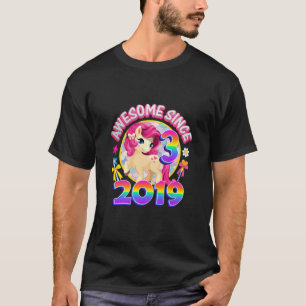 T-shirt Enfants Enfants 3E Anniversaire Fête Unicorne Fill