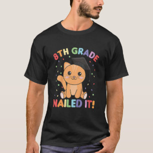 T-shirt Enfants Enfants 8e année Réussi Chat Diplômé