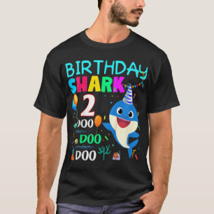 T-shirt Enfants Enfants Bébé requin 2 ans 2e anniversaire 