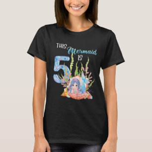 T-shirt Enfants Enfants Cinquième anniversaire Mermaid Gir