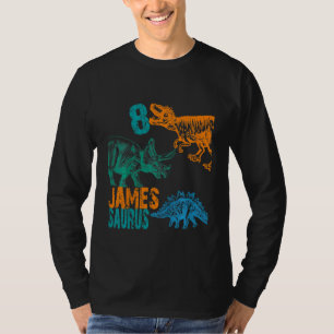 T-shirt Enfants Enfants James Saurus 8e anniversaire Garço