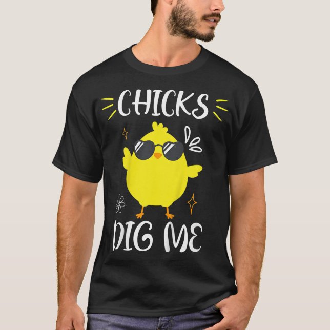T-shirt Enfants Enfants Poussins Me Creuser Pâques Poulets (Devant)