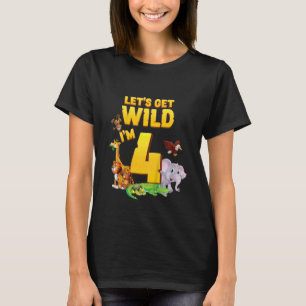 T-shirt Enfants Faisons-nous Wild I'm 4 Safari Jungle Zoo 