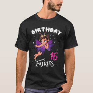 T-shirt Enfants Fée Fête d'anniversaire 16 ans Fée Naissan
