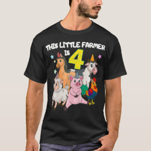 T-shirt Enfants ferme 4 ans Anniversaire tenue Garçon Tra