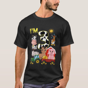 T-shirt Enfants Ferme Animaux Tracteur 3e anniversaire 3 a