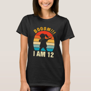 T-shirt Enfants Fille Dabbing Boom I Am 12 Years 12th Birt