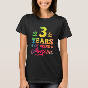 T-shirt Enfants Filles 3e anniversaire 3 ans teinture Crav
