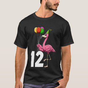 T-shirt Enfants Flamant rose Anniversaire 12 Flamant rose 