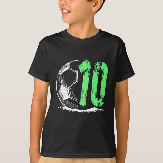 T-shirt Enfants Football 10 ans Garçon fête d'anniversaire (Devant)